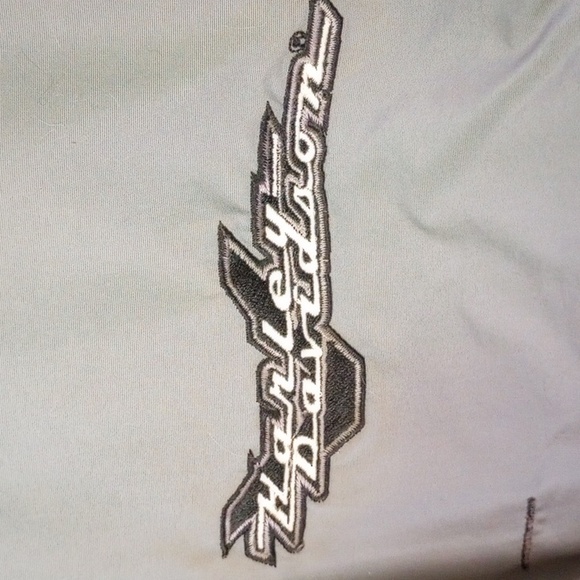 Harley-Davidson XL Embroidered Gray/Black Reversible Winter Biker Coat - Picture 3 of 8